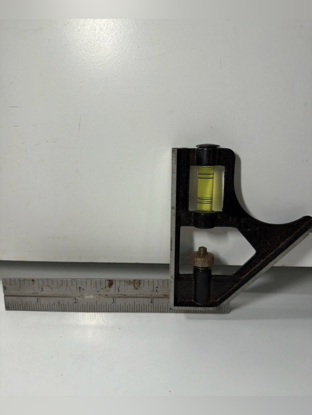 Vintage Combination Square Level Ruler Machinist Carpenter Measuring Tool